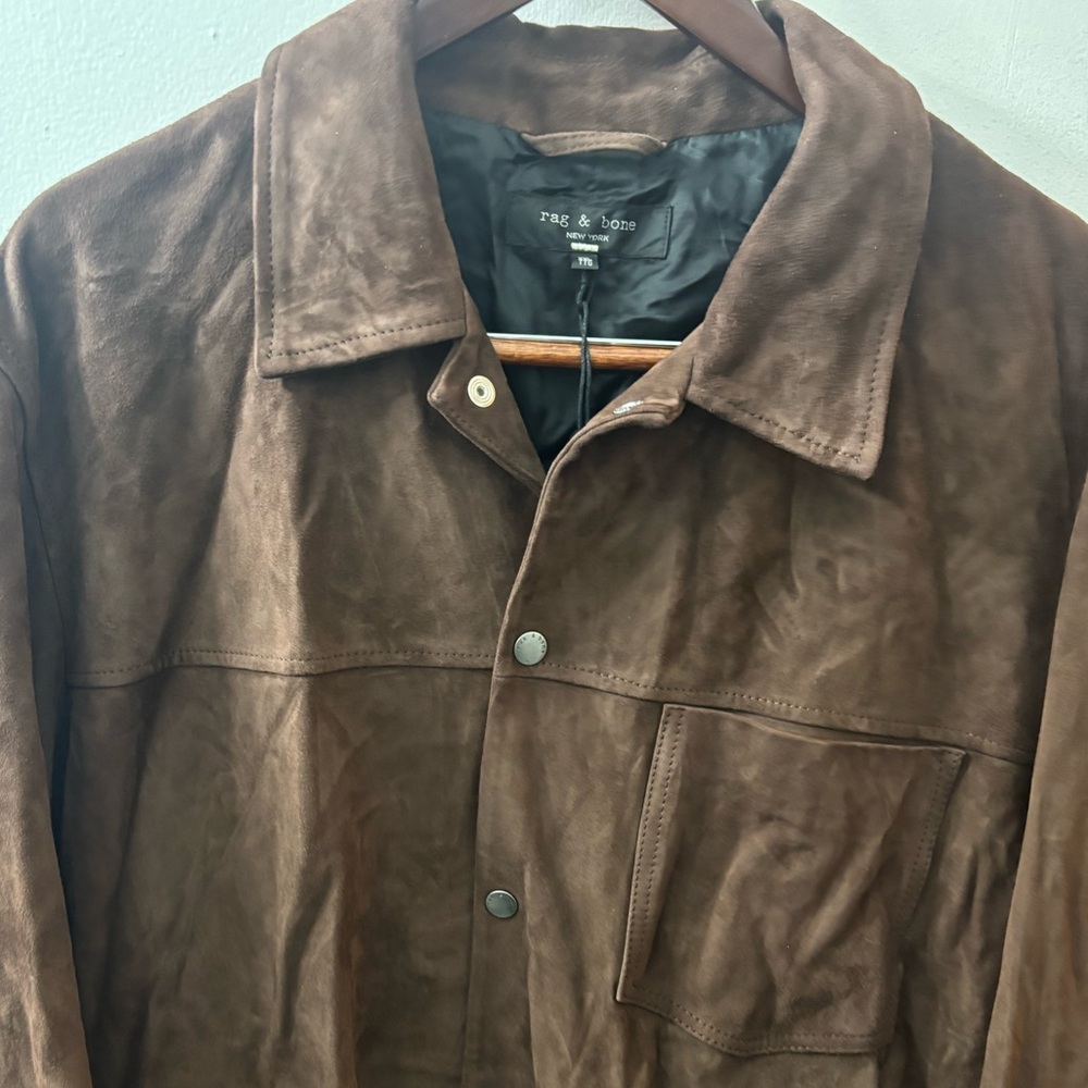 NWT: Rag & Bone Eli Brown Suede Men's Jacket - Picture 6 of 7